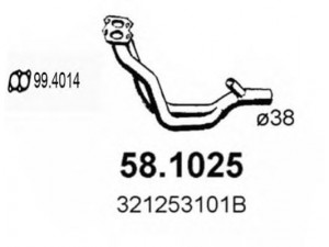 ASSO 58.1025 išleidimo kolektorius 
 Išmetimo sistema -> Išmetimo vamzdžiai
321253101B, 321253101B