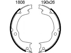 BSF 01808 stabdžių trinkelių komplektas, stovėjimo stabdis 
 Stabdžių sistema -> Rankinis stabdys
4804768, 4804801, 96625871, 96626083