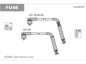 JANMOR FU48 uždegimo laido komplektas 
 Kibirkšties / kaitinamasis uždegimas -> Uždegimo laidai/jungtys
1319060, 1319061, 1319062, 1319063