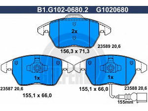GALFER B1.G102-0680.2 stabdžių trinkelių rinkinys, diskinis stabdys 
 Techninės priežiūros dalys -> Papildomas remontas
1K0 698 151, 1K0 698 151 E, 3C0 698 151 B