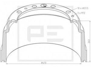 PE Automotive 126.069-00A stabdžių būgnas
000392391, 00392391, 0392391, 392 391