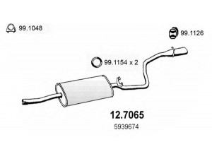 ASSO 12.7065 galinis duslintuvas 
 Išmetimo sistema -> Duslintuvas
5939674, 5944063