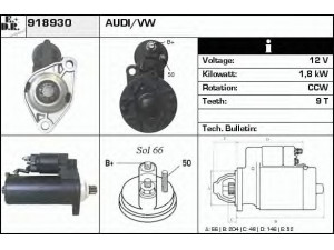 EDR 918930 starteris 
 Elektros įranga -> Starterio sistema -> Starteris
095911023F, 085911023F