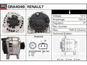 DELCO REMY DRA4049 kintamosios srovės generatorius 
 Elektros įranga -> Kint. sr. generatorius/dalys -> Kintamosios srovės generatorius
7711134758, 8200112065