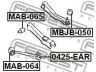 FEBEST MAB-065 valdymo svirties/išilginių svirčių įvorė 
 Ašies montavimas/vairavimo mechanizmas/ratai -> Valdymo svirtis/pasukamosios svirties sujungimas -> Montavimas/sutvirtinimas
MB809170