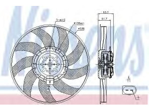 NISSENS 85727 ventiliatorius, radiatoriaus 
 Aušinimo sistema -> Oro aušinimas
8K0959455F, 8K0959455M