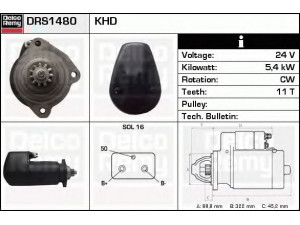 DELCO REMY DRS1480 starteris
1163558, 1174634, 1174637, 1174663