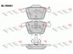 FTE BL1909A1 stabdžių trinkelių rinkinys, diskinis stabdys 
 Techninės priežiūros dalys -> Papildomas remontas
2743300, 274512, 2745280