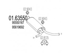 MTS 01.63550 galinis duslintuvas 
 Išmetimo sistema -> Duslintuvas
95550167, 95551528, 95619692
