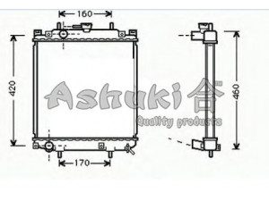 ASHUKI D551-45 radiatorius, variklio aušinimas 
 Aušinimo sistema -> Radiatorius/alyvos aušintuvas -> Radiatorius/dalys
16400-97202, 16400-97202-000, 16400-97210
