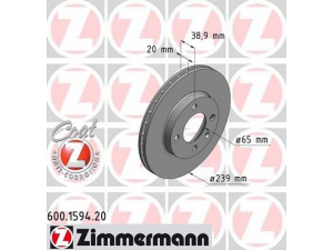 ZIMMERMANN 600.1594.20 stabdžių diskas 
 Dviratė transporto priemonės -> Stabdžių sistema -> Stabdžių diskai / priedai
321 615 301 A, 321 615 301 B, 321 615 301 C