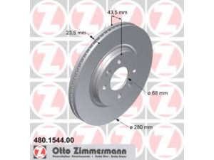 ZIMMERMANN 480.1544.00 stabdžių diskas 
 Dviratė transporto priemonės -> Stabdžių sistema -> Stabdžių diskai / priedai
400 215.0, 896 696.2, 897 070.9