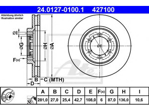 ATE 24.0127-0100.1 stabdžių diskas 
 Stabdžių sistema -> Diskinis stabdys -> Stabdžių diskas
51712-H1000