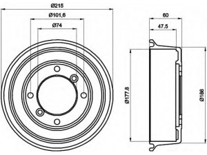 HELLA 8DT 355 302-041 stabdžių būgnas 
 Stabdžių sistema -> Būgninis stabdys -> Stabdžių būgnas
38722308, 21A22, GDB105