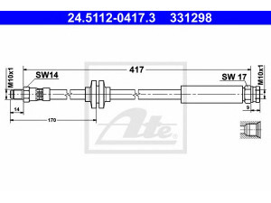 ATE 24.5112-0417.3 stabdžių žarnelė 
 Stabdžių sistema -> Stabdžių žarnelės
4806 G7, 4806 P5, 1367814080, 51725096