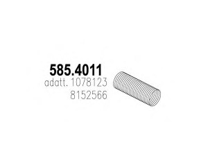 ASSO 585.4011 lanksti žarna, išmetimo sistema 
 Išmetimo sistema -> Išmetimo vamzdžiai
1078123, 1614285, 8152566