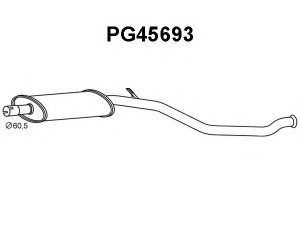 VENEPORTE PG45693 priekinis duslintuvas 
 Išmetimo sistema -> Duslintuvas
1705HH, 1705QF, 1705QG, 1717FK