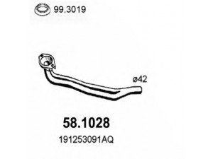 ASSO 58.1028 išleidimo kolektorius 
 Išmetimo sistema -> Išmetimo vamzdžiai
191253091A, 191253091AQ, 191253091A