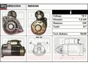 DELCO REMY DRS3354 starteris 
 Elektros įranga -> Starterio sistema -> Starteris
M1T60581, 23300-52F00, 23300-52F01