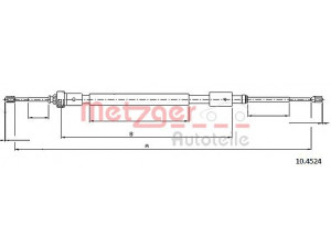 METZGER 10.4524 trosas, stovėjimo stabdys 
 Stabdžių sistema -> Valdymo svirtys/trosai
4746.58, 9671815380