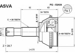 ASVA PG-53A54 jungčių komplektas, kardaninis velenas 
 Ratų pavara -> Sujungimai/komplektas
9566722180