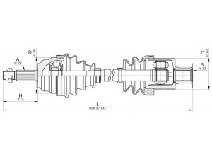 OPEN PARTS DRS6204.00 kardaninis velenas 
 Ratų pavara -> Kardaninis velenas
7701349839, 7701349921, 7701351264