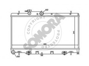 SOMORA 332340 radiatorius, variklio aušinimas 
 Aušinimo sistema -> Radiatorius/alyvos aušintuvas -> Radiatorius/dalys
45111AG000, 45111AG001, 45111AG010