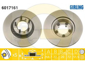 GIRLING 6017161 stabdžių diskas 
 Dviratė transporto priemonės -> Stabdžių sistema -> Stabdžių diskai / priedai
0060522092, 116462201402, 60522092