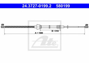 ATE 24.3727-0199.2 trosas, stovėjimo stabdys 
 Stabdžių sistema -> Valdymo svirtys/trosai
6Q0 609 721 H, 6Q0 609 721 M, 6Q0 609 721 B