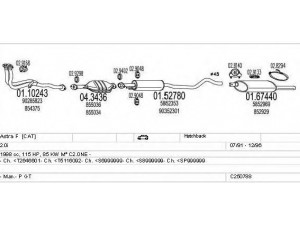 MTS C250788003257 išmetimo sistema 
 Išmetimo sistema -> Išmetimo sistema, visa