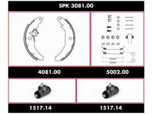 WOKING SPK 3081.00 stabdžių rinkinys, būgniniai stabdžiai 
 Stabdžių sistema -> Būgninis stabdys -> Stabdžių remonto rinkinys