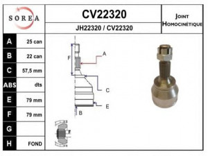 EAI CV22320K jungčių komplektas, kardaninis velenas 
 Ratų pavara -> Sujungimai/komplektas