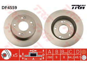 TRW DF4559 stabdžių diskas 
 Stabdžių sistema -> Diskinis stabdys -> Stabdžių diskas
42510ST7R00, 42510SZ3000, 3502108