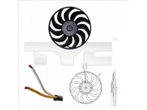 TYC 802-0051 ventiliatorius, radiatoriaus 
 Aušinimo sistema -> Oro aušinimas
8E0959455, 8E0959455K