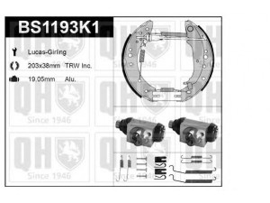 QUINTON HAZELL BS1193K1 stabdžių rinkinys, būgniniai stabdžiai