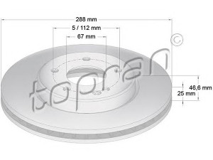 TOPRAN 400 856 stabdžių diskas 
 Dviratė transporto priemonės -> Stabdžių sistema -> Stabdžių diskai / priedai
210 421 07 12, 210 421 24 12
