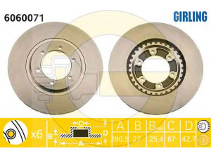 GIRLING 6060071 stabdžių diskas 
 Stabdžių sistema -> Diskinis stabdys -> Stabdžių diskas
51712H1000