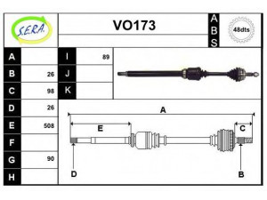 SERA VO173 kardaninis velenas 
 Ratų pavara -> Kardaninis velenas
8601103, 9122920
