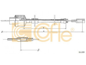 COFLE 11.219 sankabos trosas 
 Dviratė transporto priemonės -> Kabeliai ir tachometro velenaai -> Sankabos trosas
95496584, 95594985