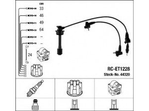 NGK 44320 uždegimo laido komplektas 
 Kibirkšties / kaitinamasis uždegimas -> Uždegimo laidai/jungtys
90919-21525, 90919-21525