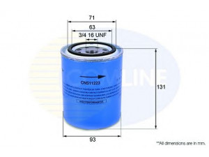 COMLINE CNS11223 alyvos filtras 
 Techninės priežiūros dalys -> Techninės priežiūros intervalai
1523494, 5001123, 5012580, 5016962