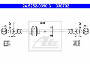 ATE 24.5252-0390.3 stabdžių žarnelė 
 Stabdžių sistema -> Stabdžių žarnelės
77 01 050 070