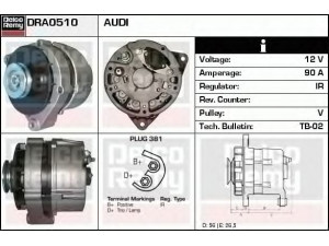 DELCO REMY DRA0510 kintamosios srovės generatorius 
 Elektros įranga -> Kint. sr. generatorius/dalys -> Kintamosios srovės generatorius
025903015P, 035903015C, 035903015D