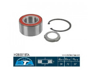 BTA H2B001BTA rato guolio komplektas 
 Ašies montavimas/vairavimo mechanizmas/ratai -> Rato stebulė/montavimas -> Rato guolis
