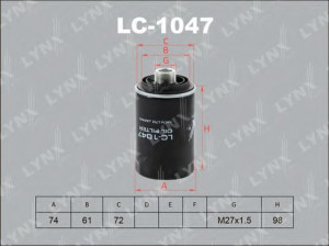 LYNXauto LC-1047 alyvos filtras 
 Filtrai -> Alyvos filtras
06H 115 403, 06H 115 561, 06J 115 403 C