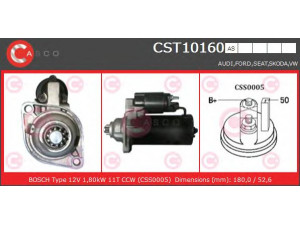 CASCO CST10160AS starteris 
 Elektros įranga -> Starterio sistema -> Starteris
95VW11000CB, 97VW11000AA, A188253A
