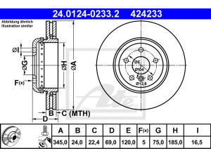 ATE 24.0124-0233.2 stabdžių diskas 
 Dviratė transporto priemonės -> Stabdžių sistema -> Stabdžių diskai / priedai
34 21 6 775 289