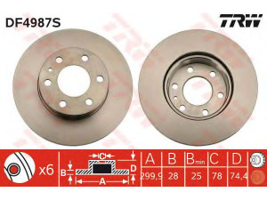TRW DF4987S stabdžių diskas 
 Dviratė transporto priemonės -> Stabdžių sistema -> Stabdžių diskai / priedai
2996131, 504121605
