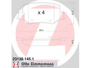 ZIMMERMANN 23138.145.1 stabdžių trinkelių rinkinys, diskinis stabdys 
 Techninės priežiūros dalys -> Papildomas remontas
168 420 0420, 169 420 0420, 169 420 1120