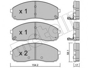 METELLI 22-0631-0 stabdžių trinkelių rinkinys, diskinis stabdys 
 Techninės priežiūros dalys -> Papildomas remontas
0K58A-33-23Z